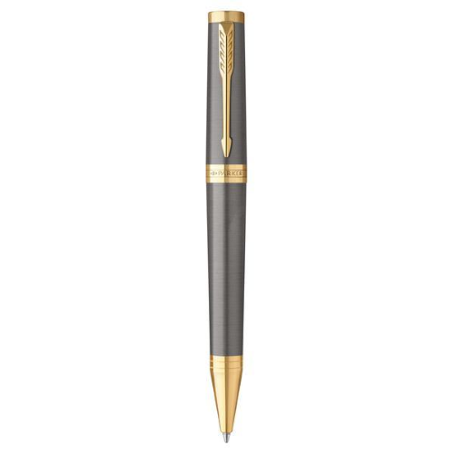 PARKER INGENUITY GT PENNA A SFERA PUNTA M FUSTO GRIGIO FINITURE DORATE CONFEZIONE REGALO